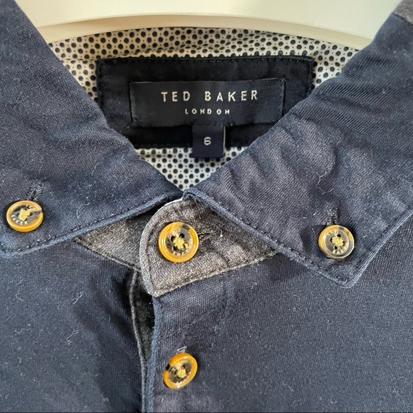 Navy Blue and Grey Ted Baker Polo - Picture 3 of 4